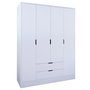 Hanah Home Armario Duru 4 Puertas Blanco Mate